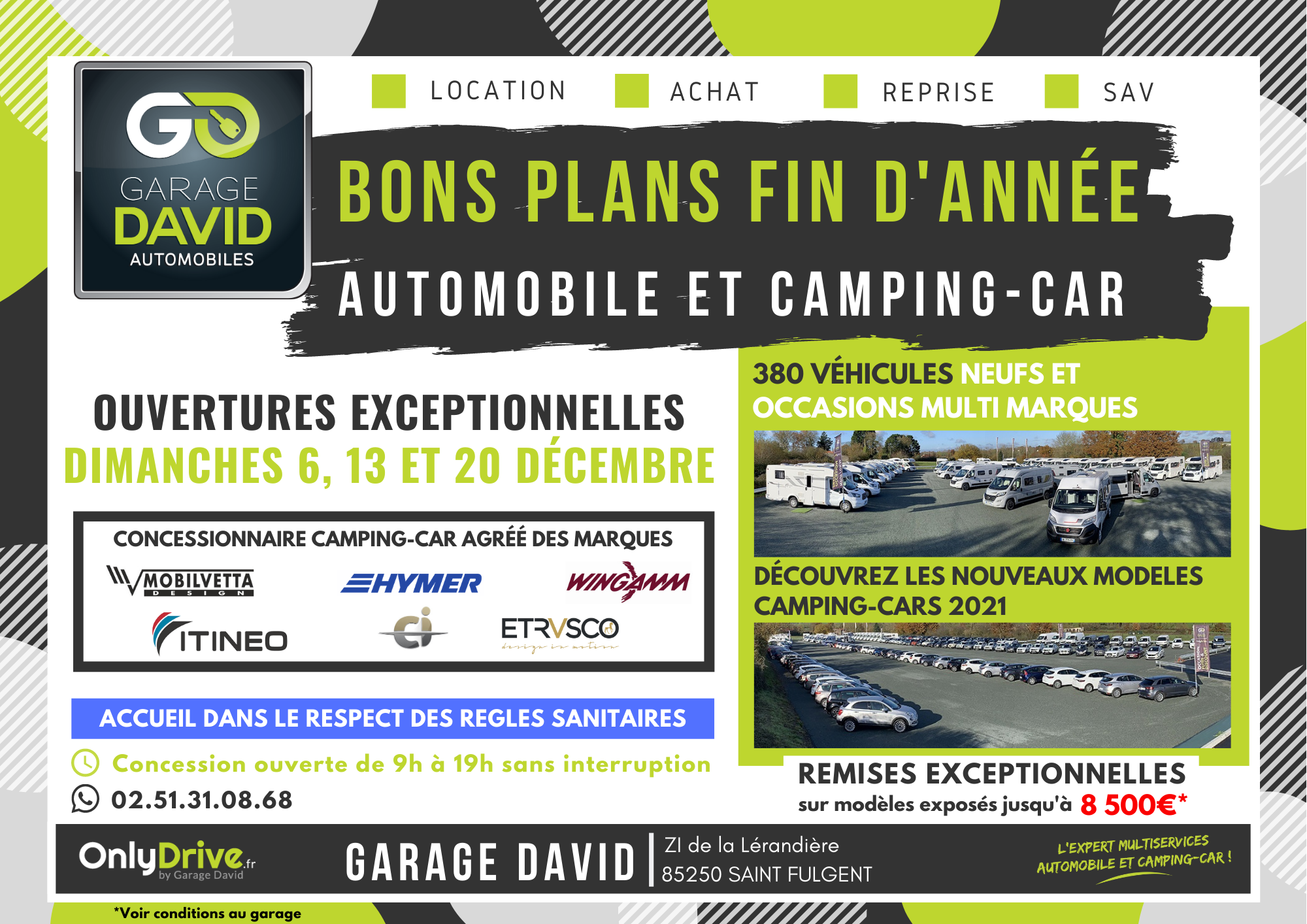 Profitez les bons plans auto et camping-car  sur cette fin d'année 2020 avec des remises exceptionnelles jusqu'à 8 500 €*