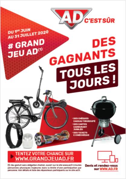 Des gagnants tous les jours, du 1 juin au 31 juillet 2020 avec le grand jeu de l'été AD